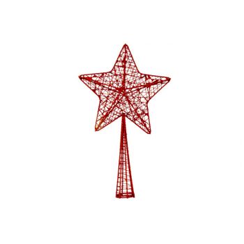 Cosy @ Home Kerstboompiek Star Glitter Rood 12x4xh28