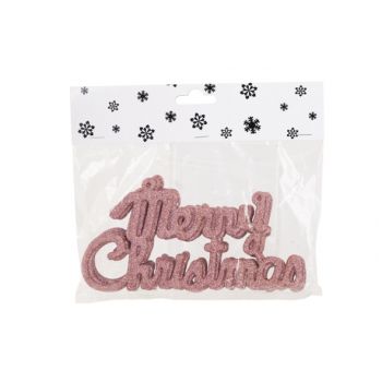 Cosy @ Home Hanger Set6 Merry Christmas Roze 20cm Ku