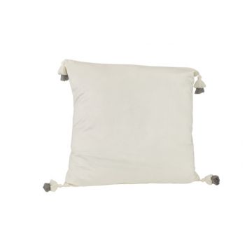Cosy @ Home Kussen Flosh Wit 45x45xh10cm Polyester