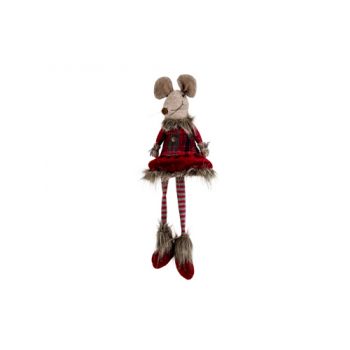 Cosy @ Home Figuur Mouse Girl Bordeaux 18x12xh55cm T