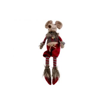 Cosy @ Home Figuur Mouse Boy Bordeaux 16x10xh45cm Te