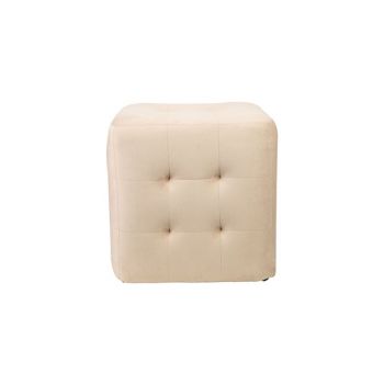 Cosy @ Home Poef Velours Creme 40x40xh40cm Polyester