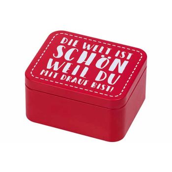 Colour Kitchen Giftbox The World Is Beautiful 12x10xh6,2cm Rood