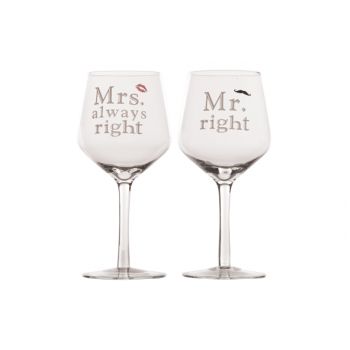 Cosy & Trendy Mr And Mrs Right Reuze Wijnglas 2 Types