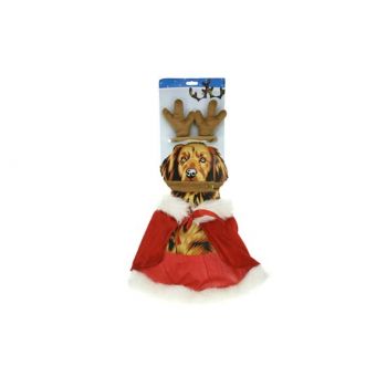 Cosy @ Home Kerstkledij Voor Hond Hoofdset+cape