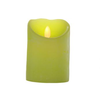 Cosy @ Home Cylinderkaars Led Lime Groen D8xh11cm