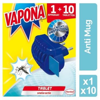 Vapona Anti Tablet Muggen Apparaat + 10 Tabs  2172330