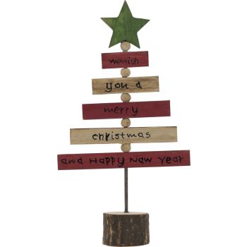 Cosy @ Home Kerstboom Rood Groen 11x4xh20cm Hout